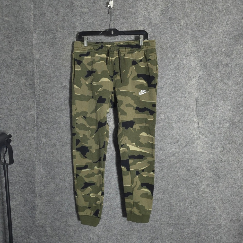 Nike Camo Joggers Mens Medium Green Camouflage Fleece Tapered Sweatpants Futura